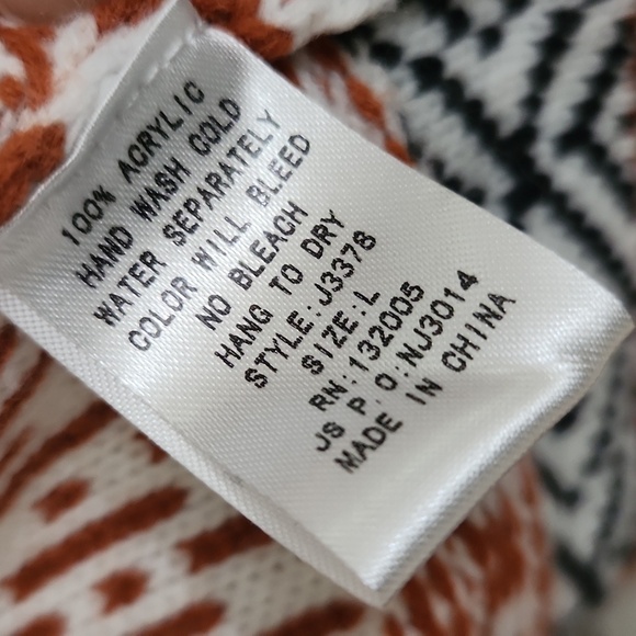 Boho Fringe Cardigan Poncho Vibes Cozy Fall Winter Lagenlook Fringe Large - Picture 10 of 11